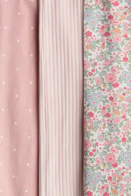 Lot de 3 pyjamas zippés - Rose ancien/fleuri