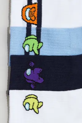 Lot de 5 paires de chaussettes à motif intarsia - Bleu/Among Us