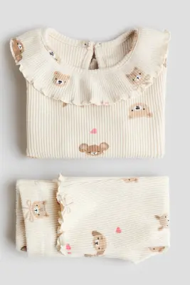 Ensemble imprimé 2 pièces - Beige clair/animaux