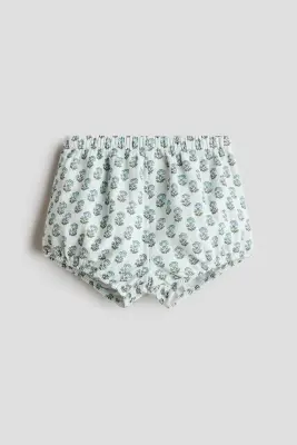 Ensemble 2 pièces en mousseline de coton - Turquoise clair/fleuri