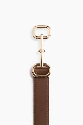 Ceinture en tissu enduit - Marron foncé