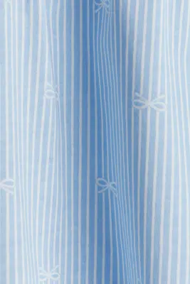 Robe en coton - Bleu clair/nœuds