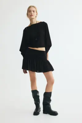 Cape en viscose mélangée - Noir