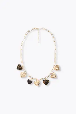 Collier à maillons et coeurs