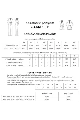 Patron papier combi GABRIELLE