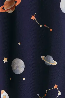 Pyjama imprimé en coton - Bleu marine/planètes