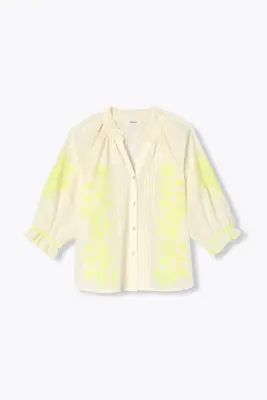 Blouse à broderies fluo Femme