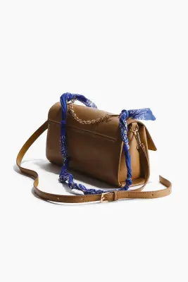 Sac crossbody avec détail foulard - Marron clair