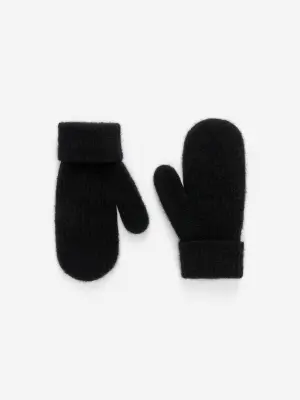 Moufles en mélange de laine et d'alpaga - Noir