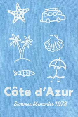 Ensemble 2 pièces en jersey de coton - Bleu clair/Côte d'Azur