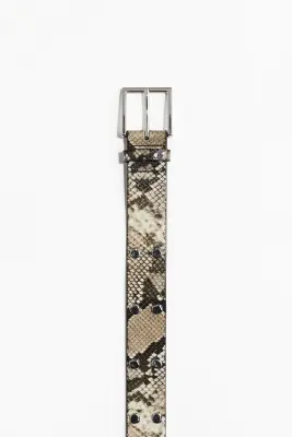 Ceinture - Beige/motif peau de serpent