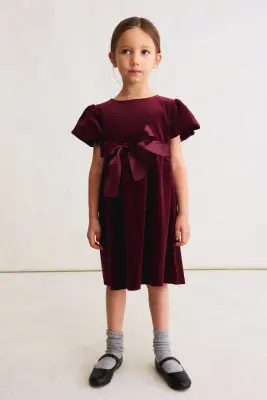 Robe en velours - Rouge foncé