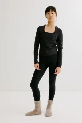 Top de sport à manches longues DryMove™ - Noir