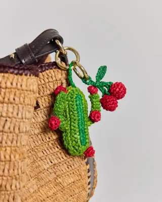 Porte-clés Cactus raphia