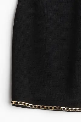 Jupe en maille avec chaîne - Noir