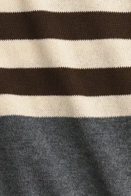 Pull en coton - Gris foncé chiné/color block