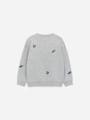 Sweat brodé - gris