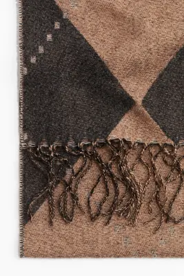 Écharpe - Beige/motif argyle