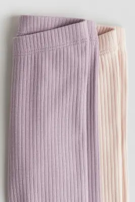 Lot de 2 leggings - Violet clair/rose clair