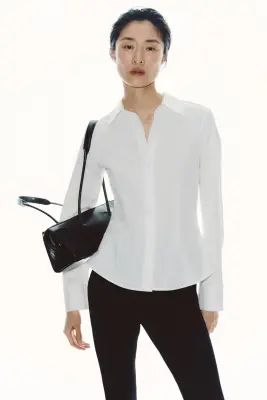 Chemise ajustée - Blanc