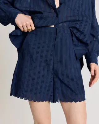 Short Cirilo marine texturé
