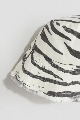 Bob frangé - Blanc/motif zébré