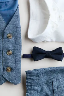 Ensemble habillé 4 pièces - Bleu/blanc