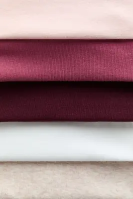 Lot de 5 bodies à encolure américaine en coton - Rose/blanc/beige
