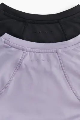 Lot de 2 tops de sport DryMove™ - Lilas ancien/noir