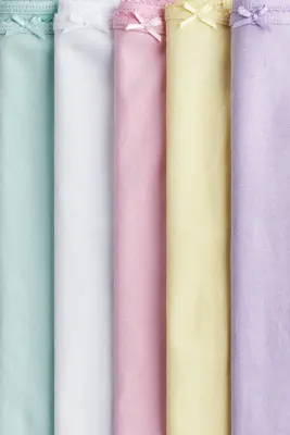 Lot de 5 débardeurs en jersey - Jaune clair/rose/violet