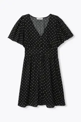 Robe courte à pois Femme