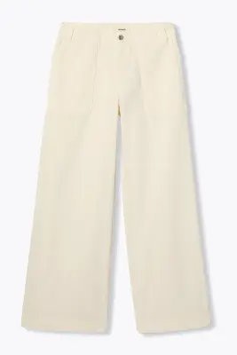 Pantalon large en toile Femme