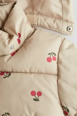 Doudoune déperlante - Beige/cerises
