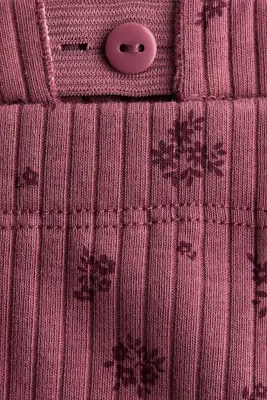 Legging en coton côtelé - Rose ancien foncé/fleuri