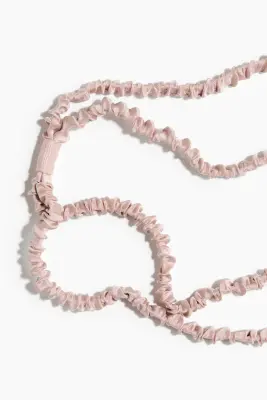 Bandeau double en soie - Rose ancien clair