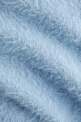 Pull en fine maille brossée - Bleu clair