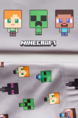 Ensemble de bain imprimé - Gris foncé/Minecraft