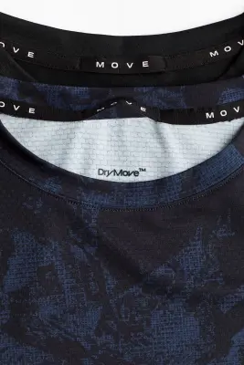 Lot de 2 T-shirts de sport DryMove™ - Noir/bleu