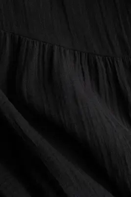 Robe portefeuille en mousseline - Noir