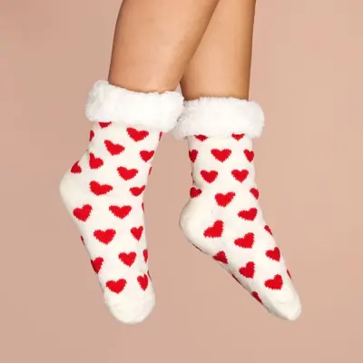 Chaussettes fourrés coeur