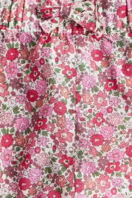 Short à bords festonnés - Rose/fleuri