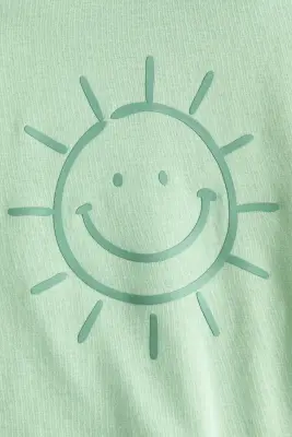 T-shirt avec motif imprimé - Vert clair/soleil