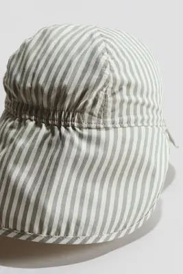 Casquette de soleil en coton - Vert ancien clair/rayé