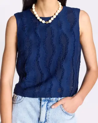 Top Roda bleu marine