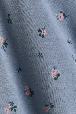 Body imprimé en coton - Bleu ancien clair/fleuri