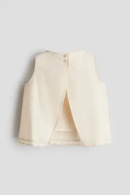 Ensemble 2 pièces en coton avec détails brodés - Beige clair
