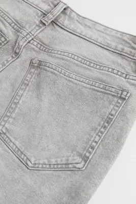 Short en jean Taille haute - Gris