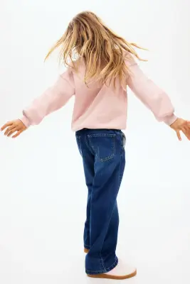 Jean à jambes larges avec motifs - Bleu denim/Lilo et Stitch