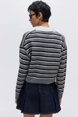 Jupe plissée en denim - Bleu denim foncé