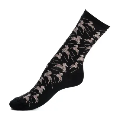 Chaussettes zèbres femme Noir